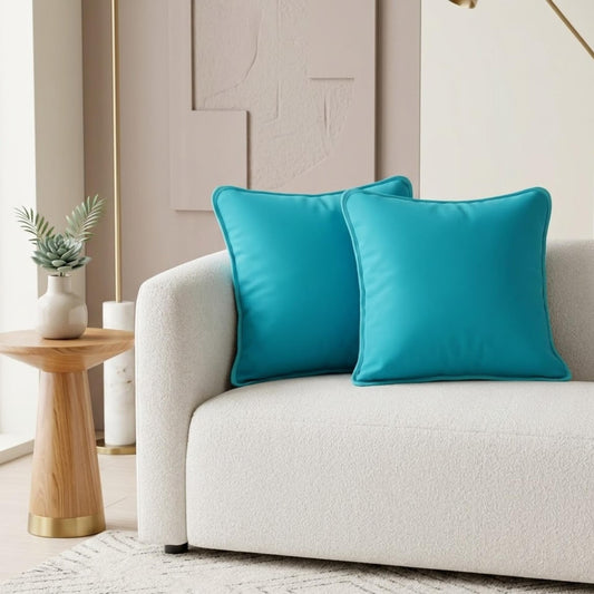 Cyan Blue Cushion Covers Set of 2