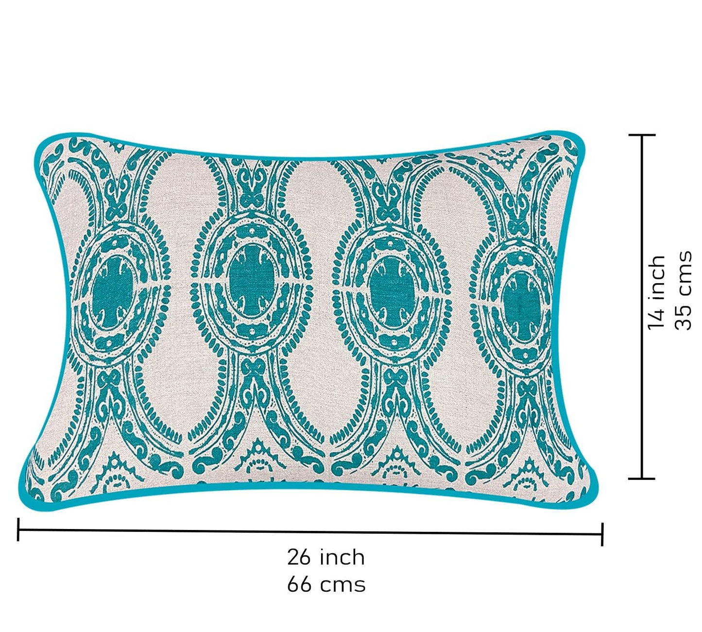 Beige & Blue Cushion Cover 14"x26"