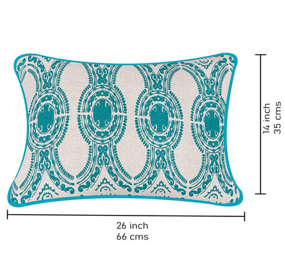 Beige & Blue Cushion Cover 14"x26"