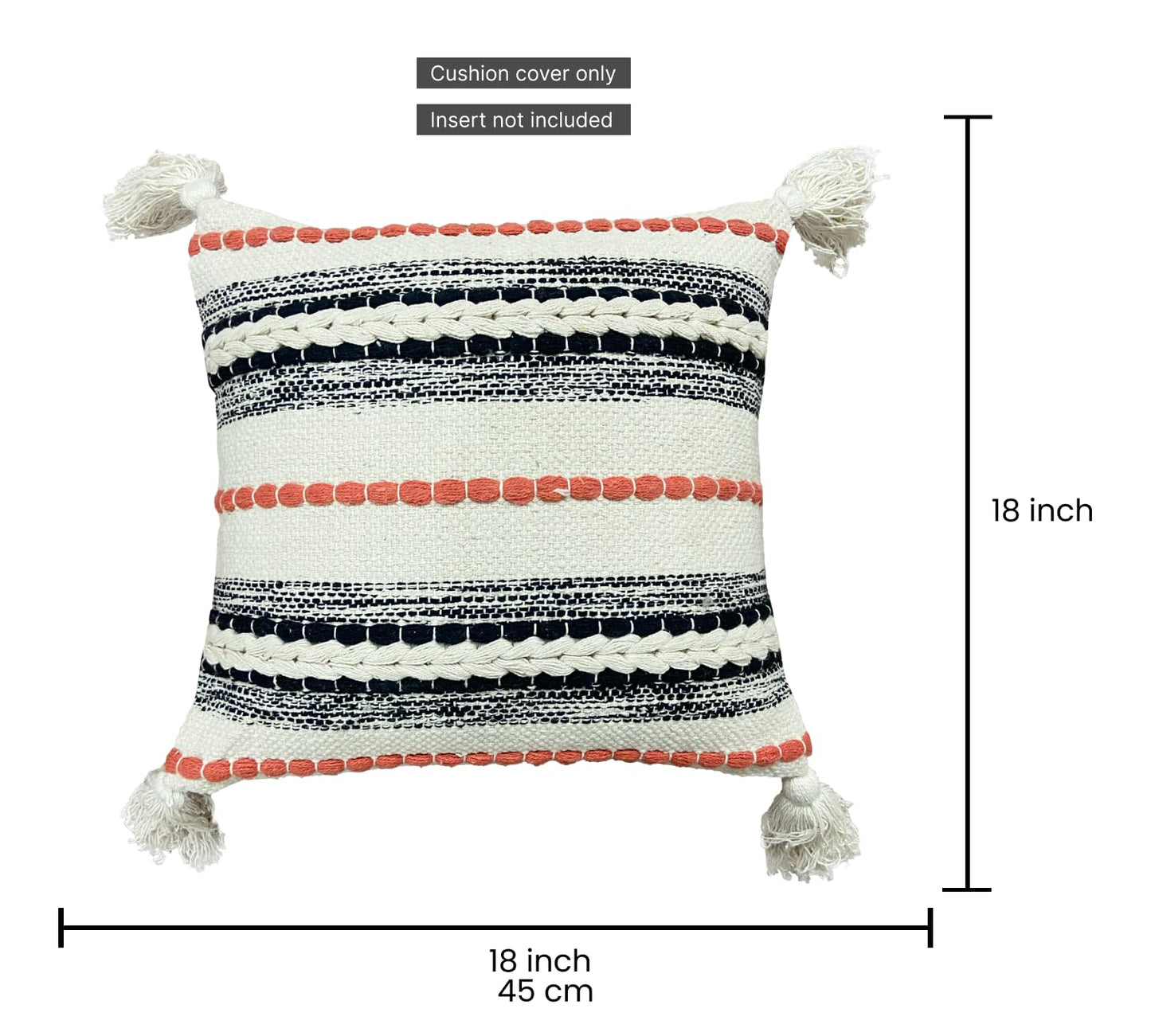 Pure Cotton Beige Multi Throw & 2 Cushion Covers