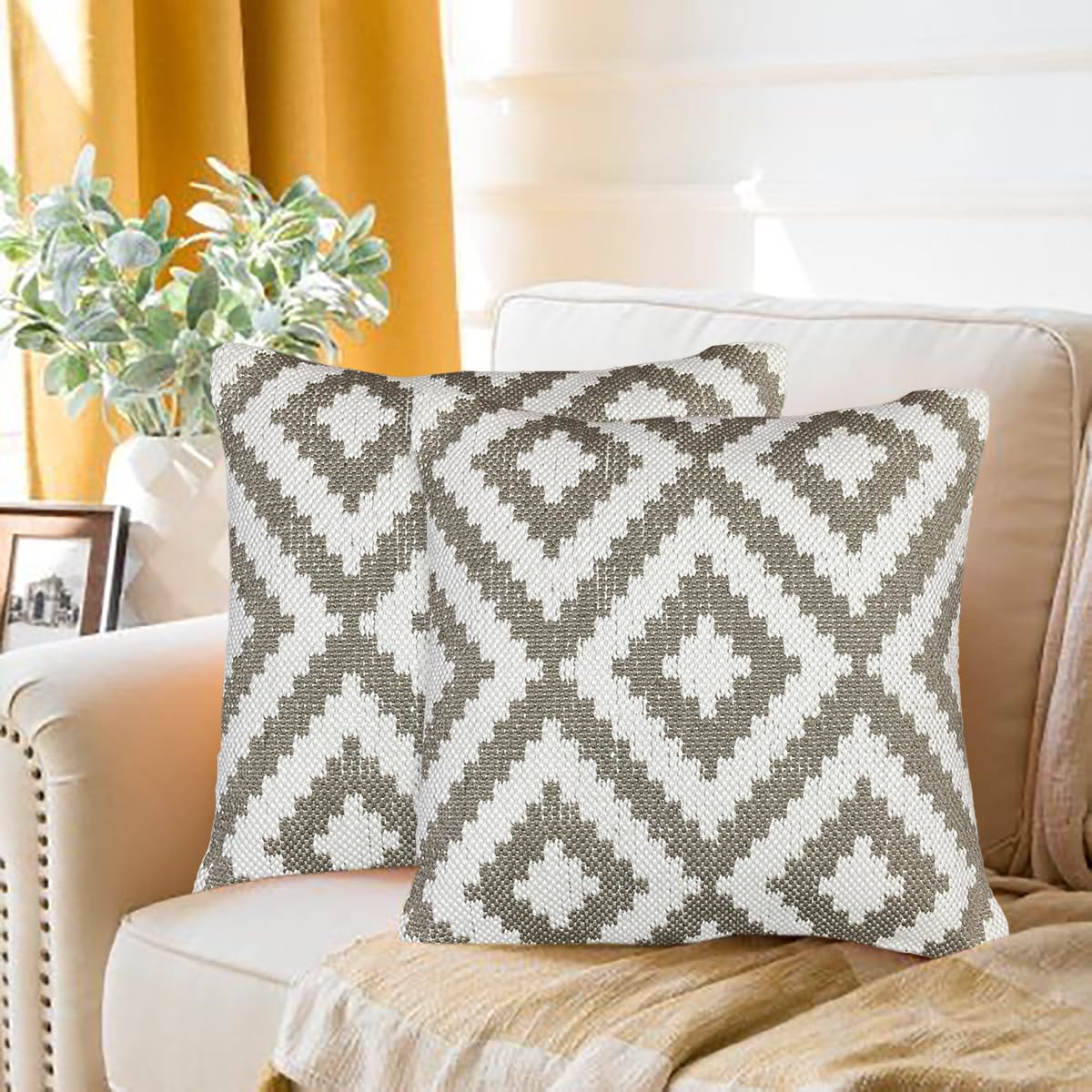 Grey Cushion Cover 18"x18" (Pack of 2)