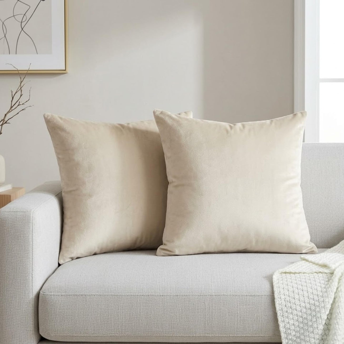 Cream Cushion Covers Set of 2