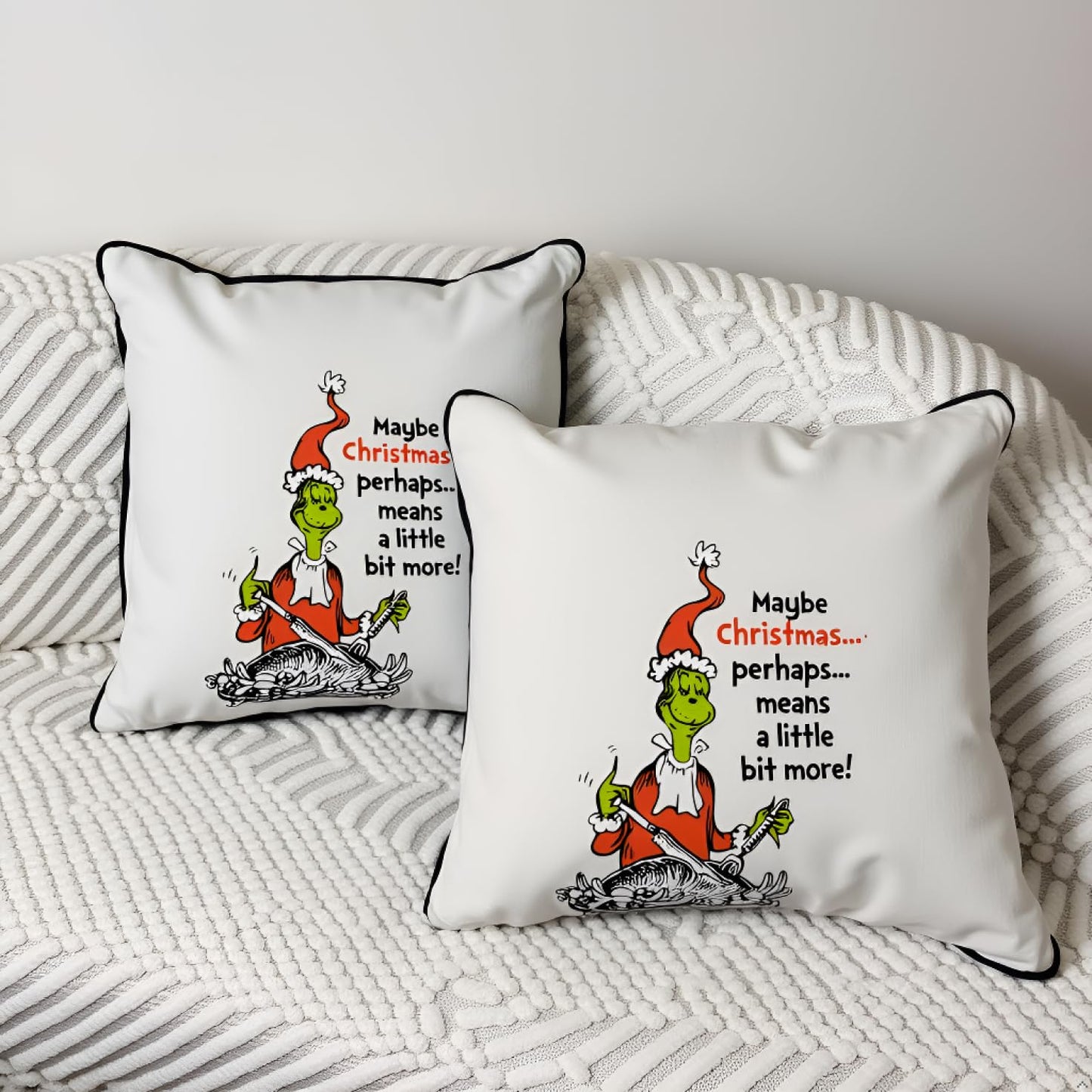 Printed White Cushion Cover 16"x16"