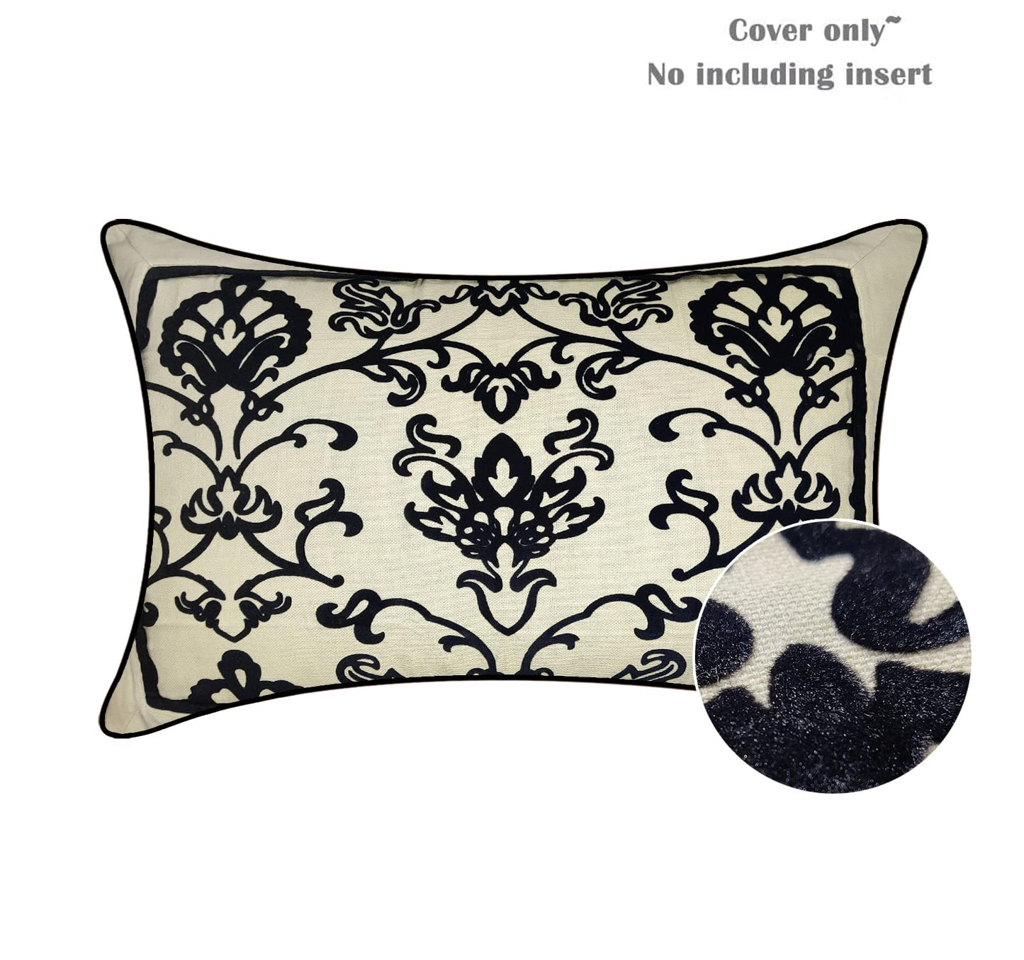 Black & Beige Cushion Cover 21"x27" (Pack of 2)