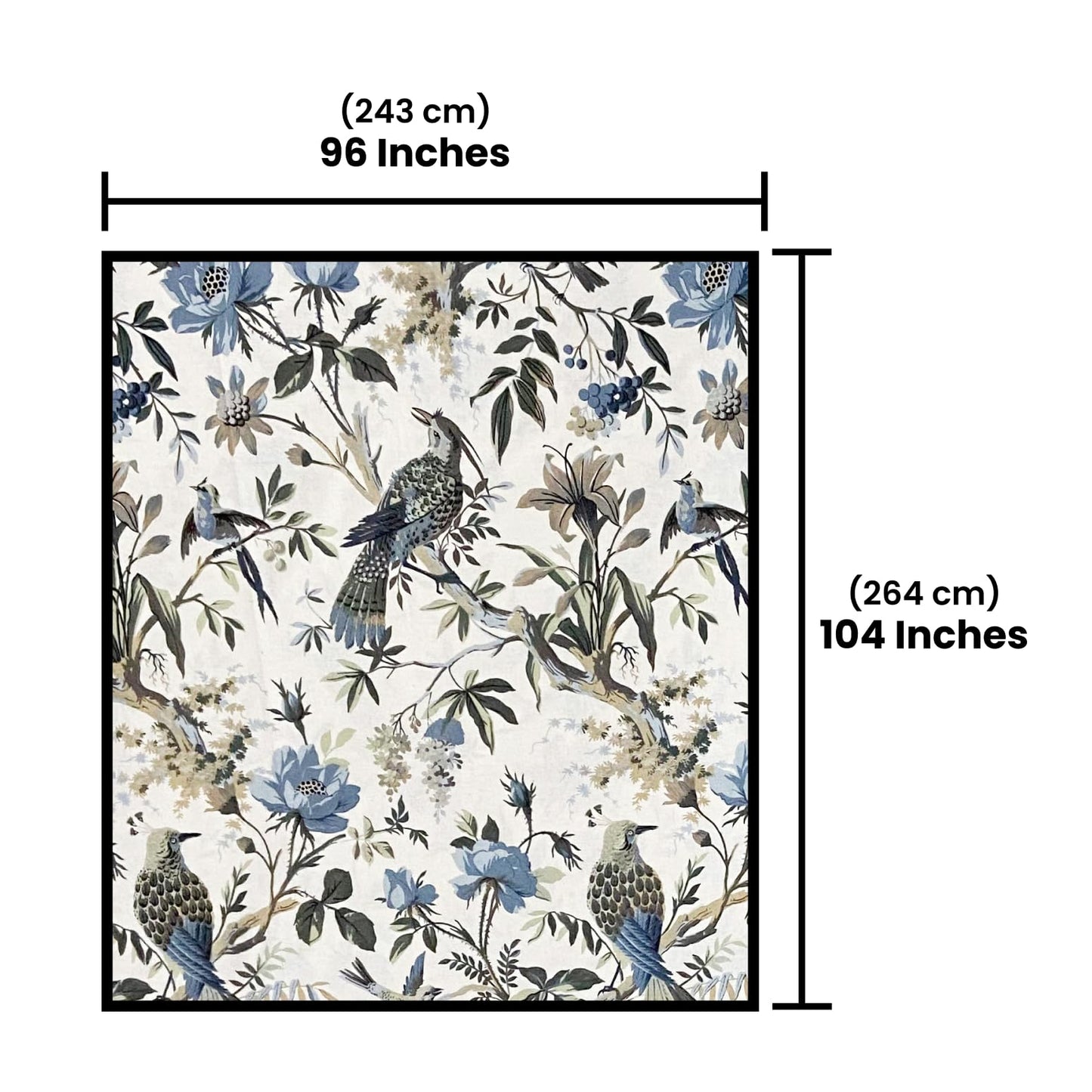 White Floral Cotton Bedsheet