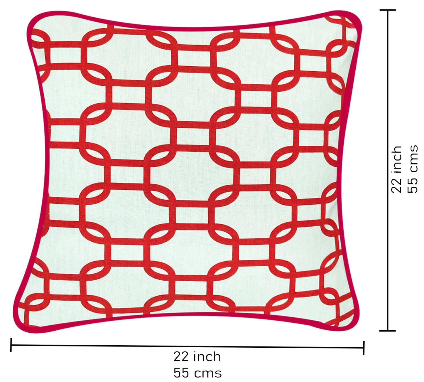 Red & White Cushion Cover 22"x22"