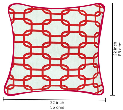 Red & White Cushion Cover 22"x22"