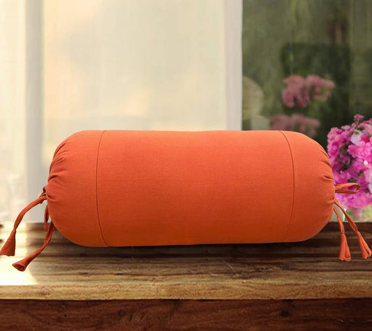 Orange Cotton Bolster Cover