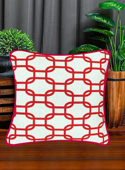 Red & White Cushion Cover 22"x22"