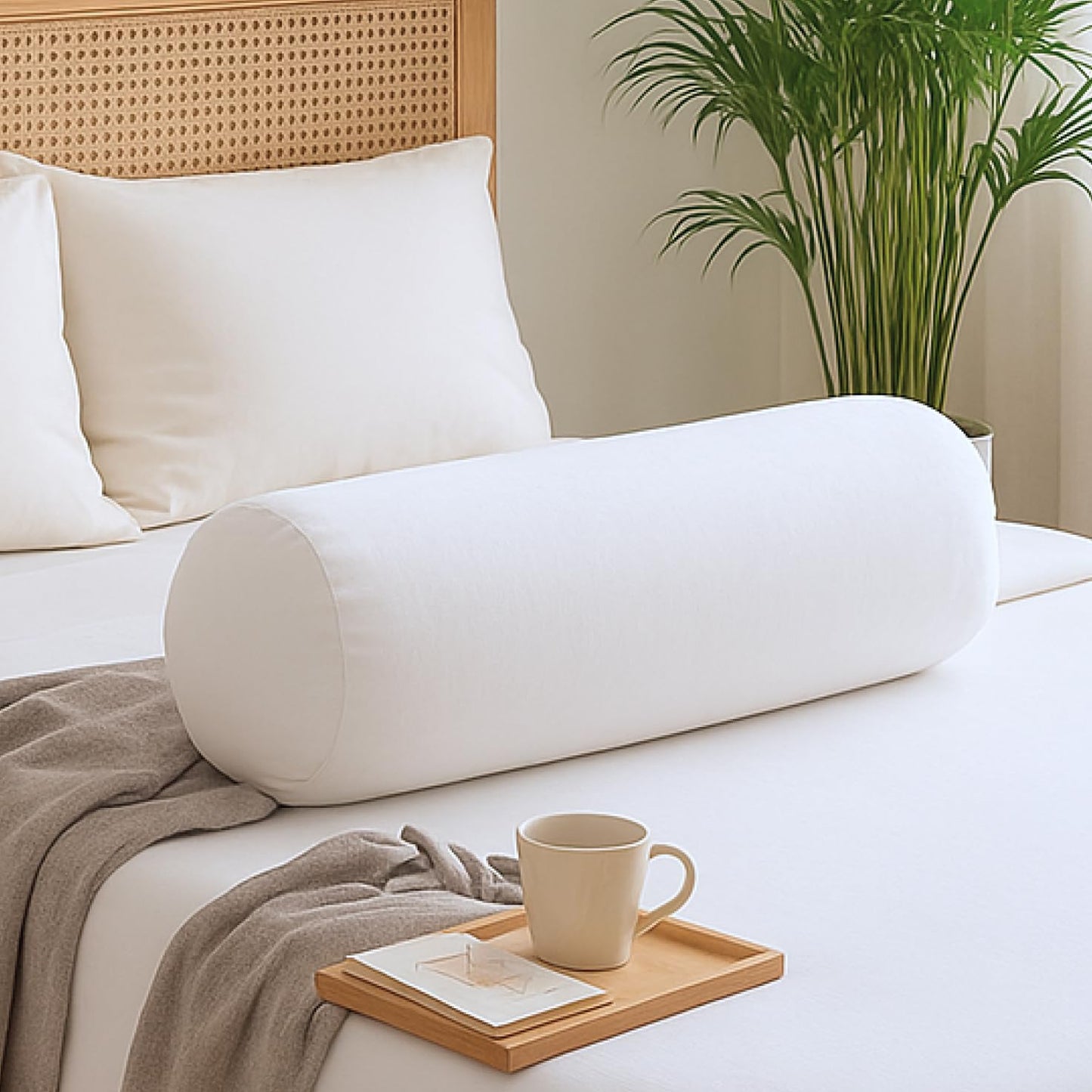 Pure Cotton Yellow Bolster Cover with Filler