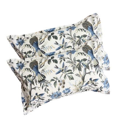 White Floral Cotton Bedsheet