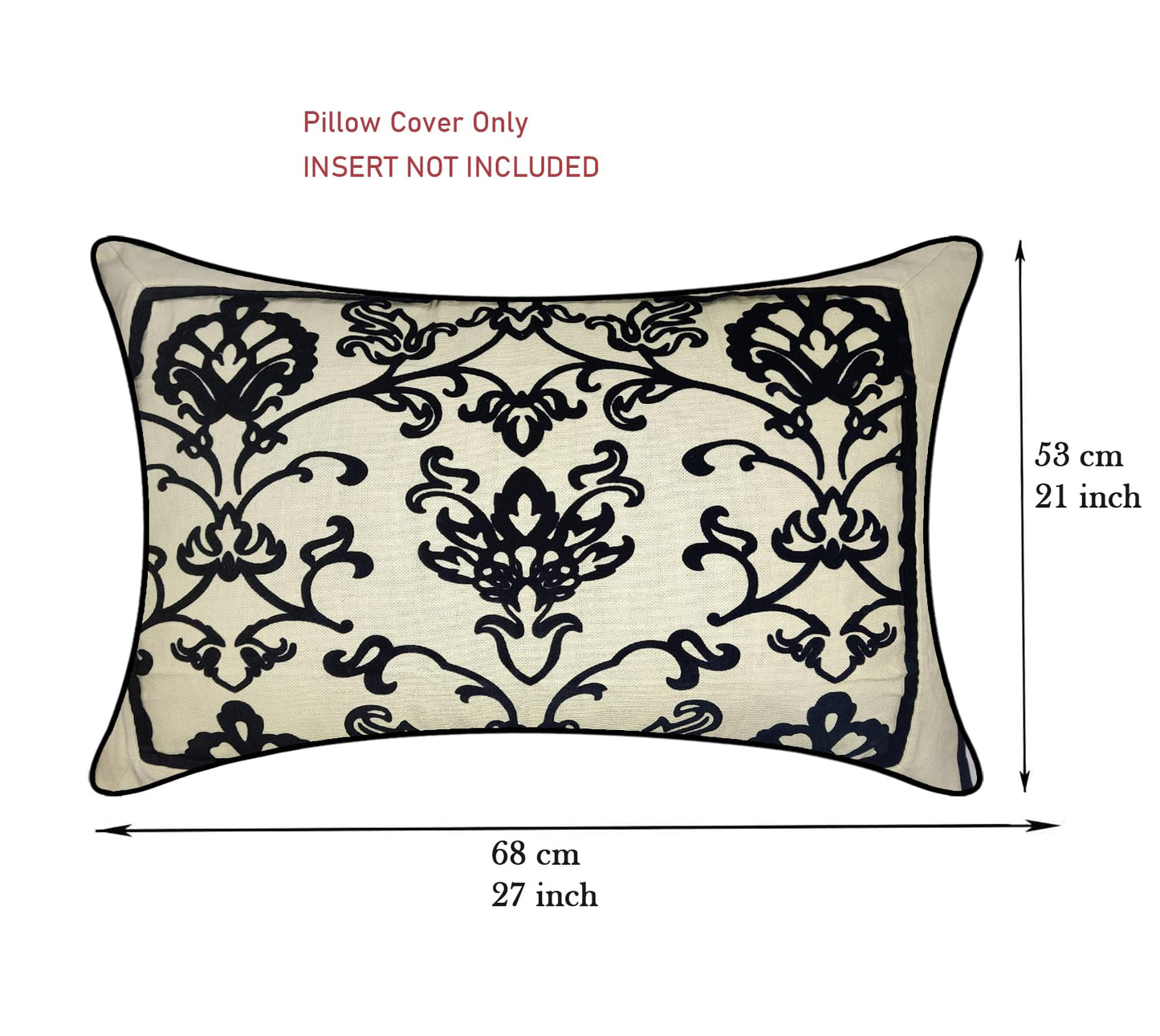 Black & Beige Cushion Cover 21"x27" (Pack of 2)