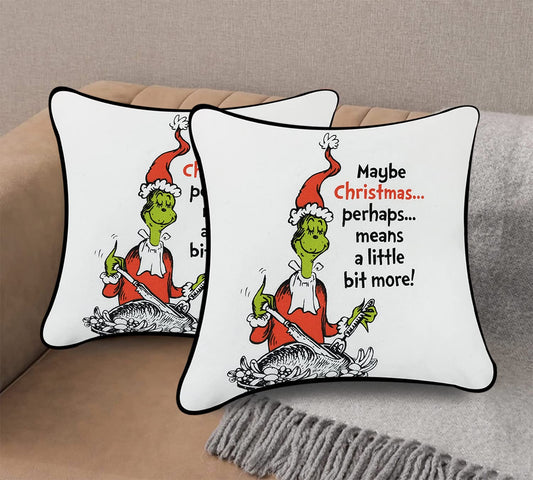 Printed White Cushion Cover 16"x16" (Pack of 2)