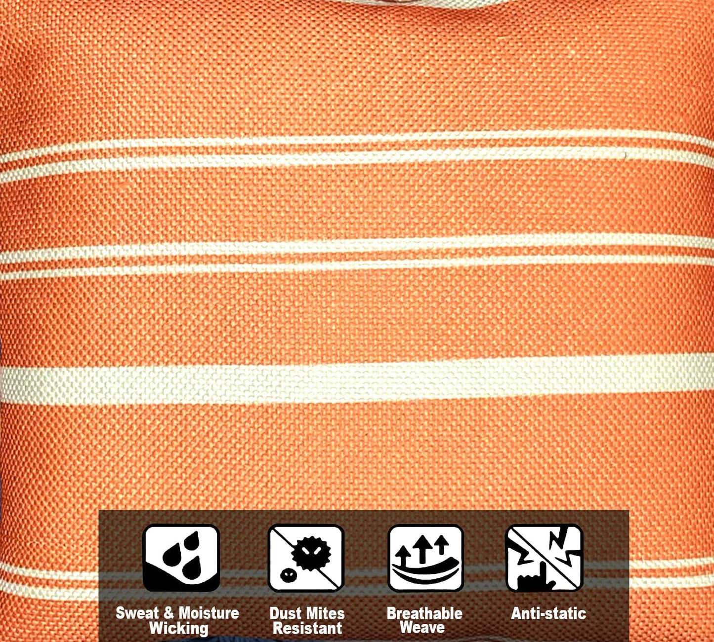 Peach & White Cushion Cover 18"x18"