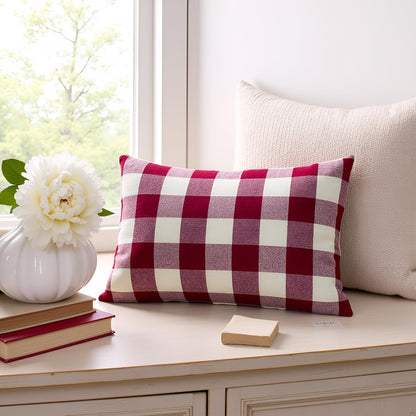 Red & White Cushion Cover 12"x18"