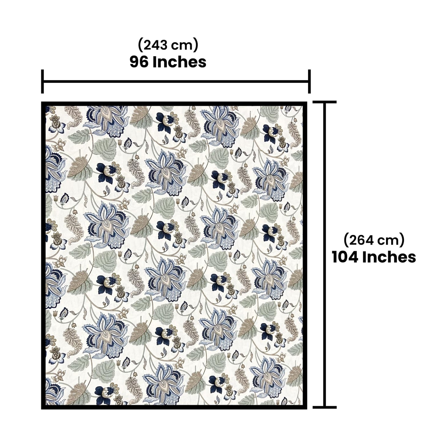 Beige & Blue Cotton Bedsheet