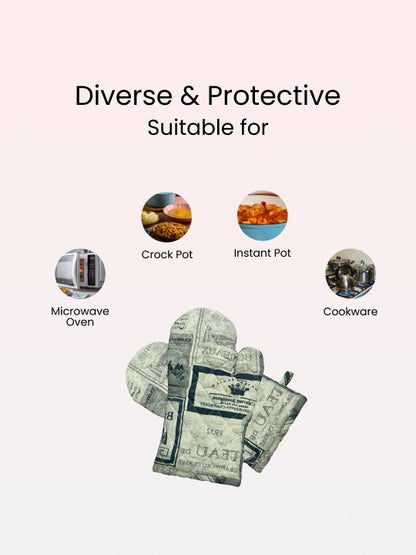 Black Multi Oven Glove - 6X12 Inches