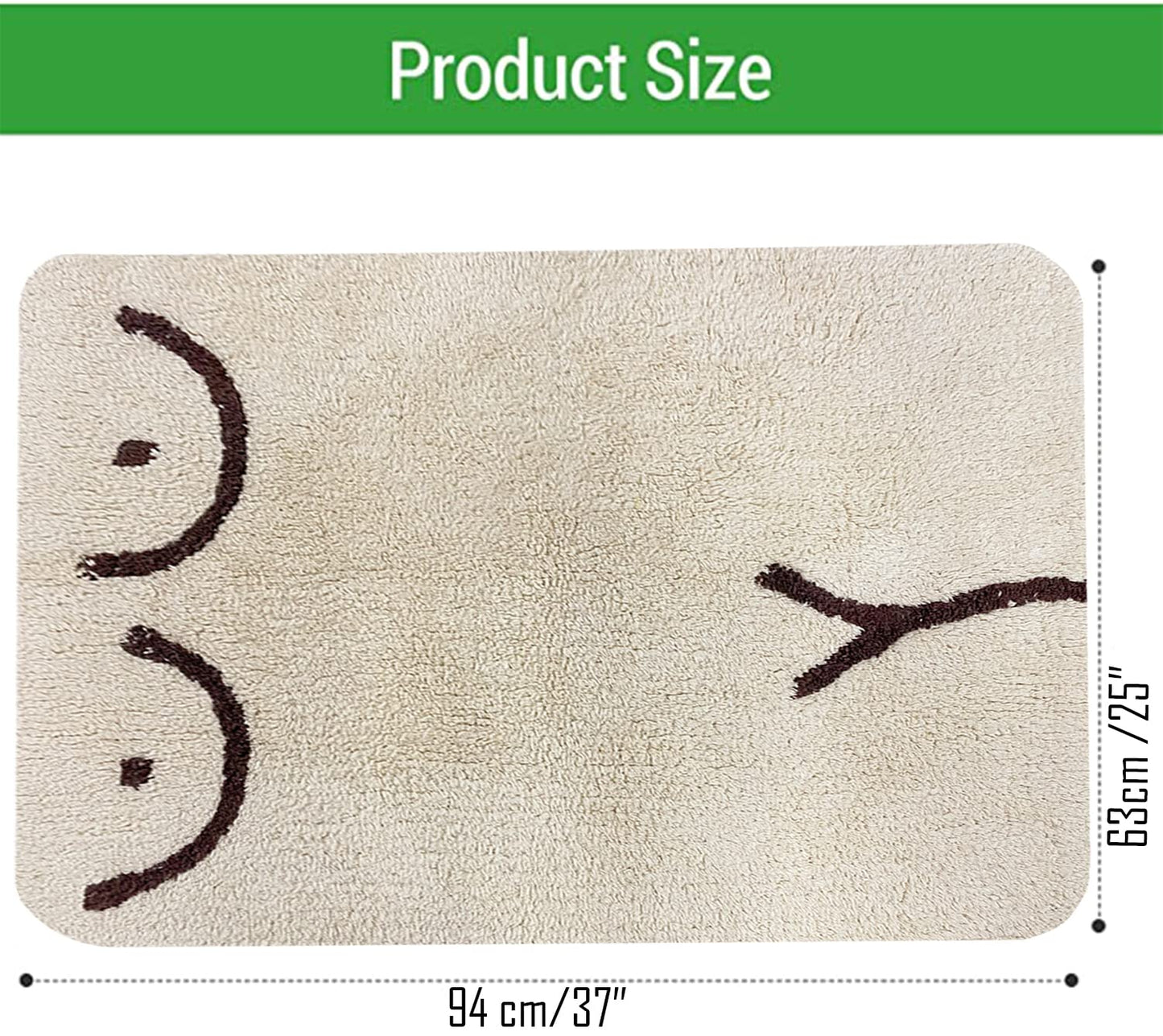 Cream & Brown Cotton Floor Rug