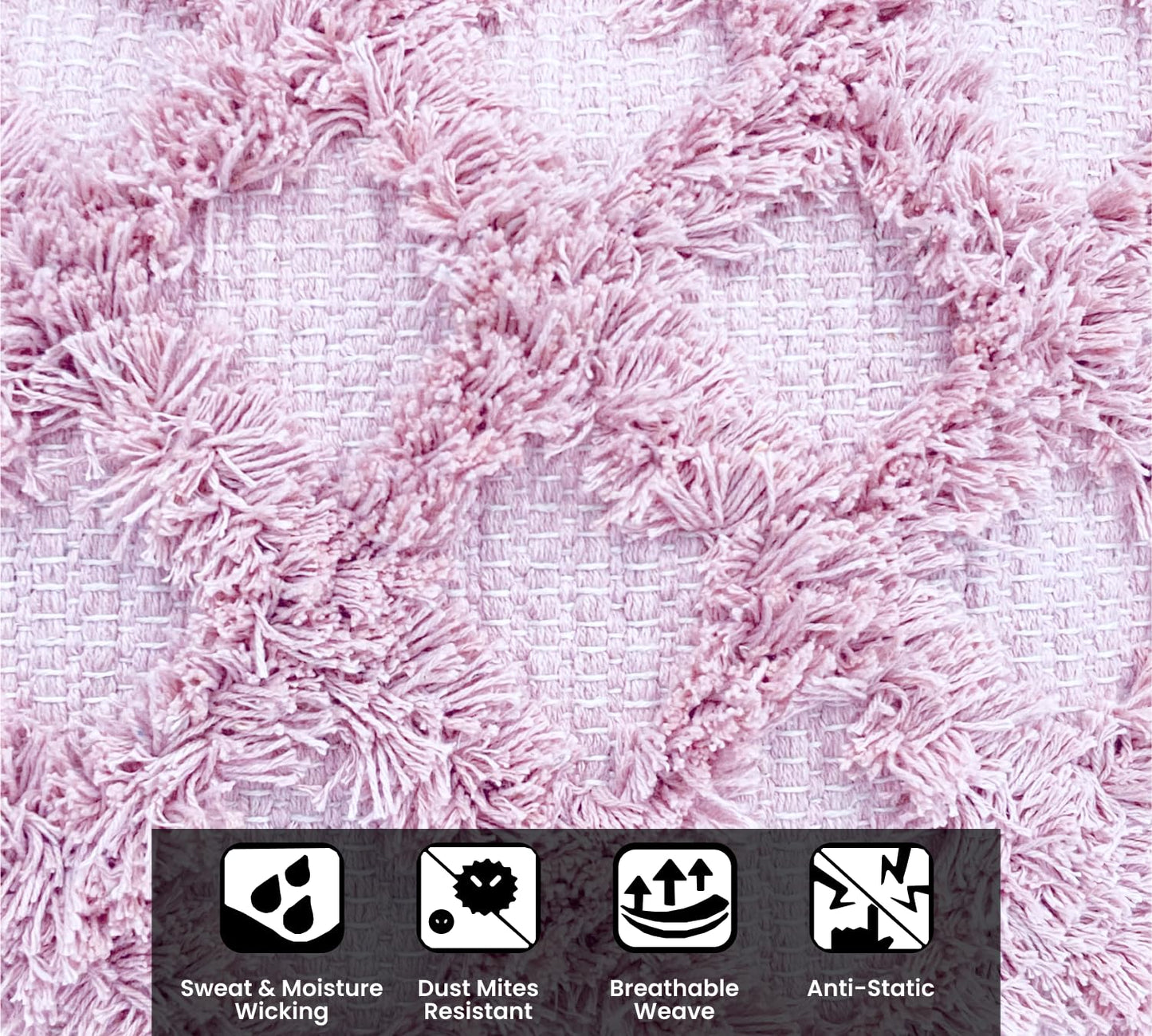 Pure Cotton Beige & Pink Throw & Cushion Cover