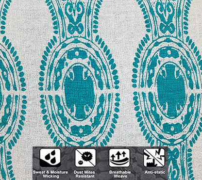 Beige & Blue Cushion Cover 14"x26"