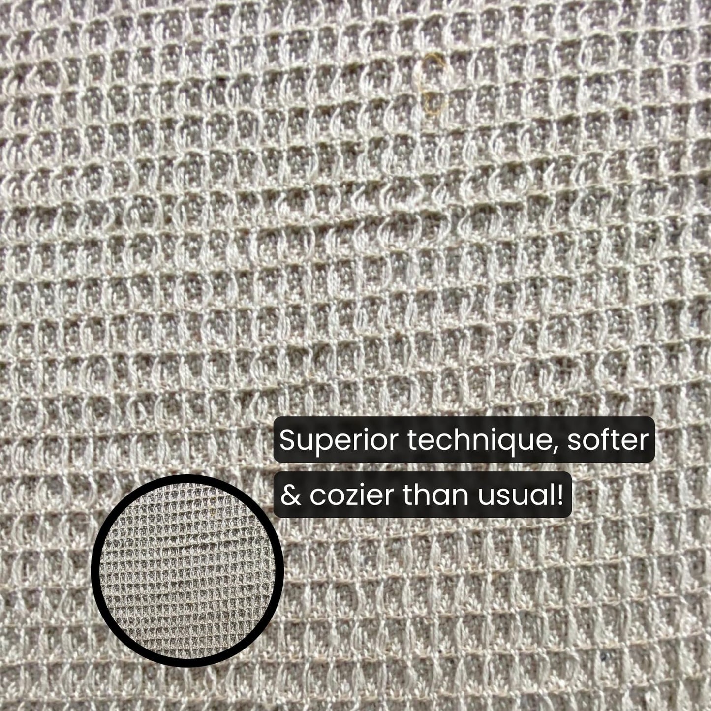 Hand-Knitted All Season Throw Blanket – Cotton Blend | Light Fawn & Beige | 80x52 Inches