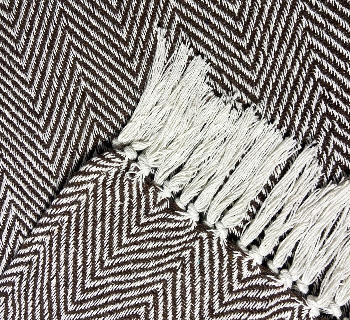 Pure Cotton  Brown Sofa Throw - Pack of 2