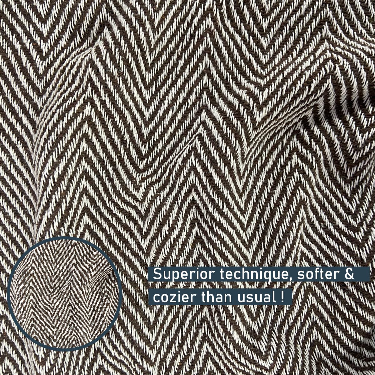 Pure Cotton  Brown Sofa Throw - Pack of 2