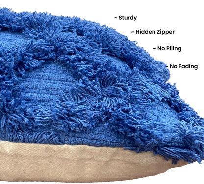 Pure Cotton Blue Multi Throw & Cushion Cover