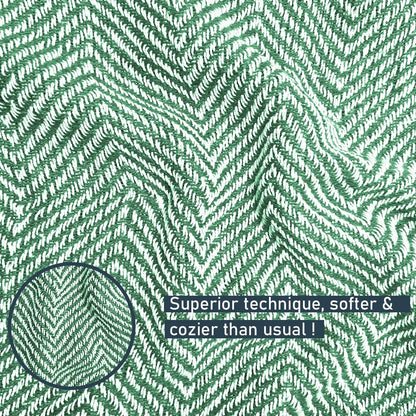 Pure Cotton Green Sofa Throw - Pack of 3