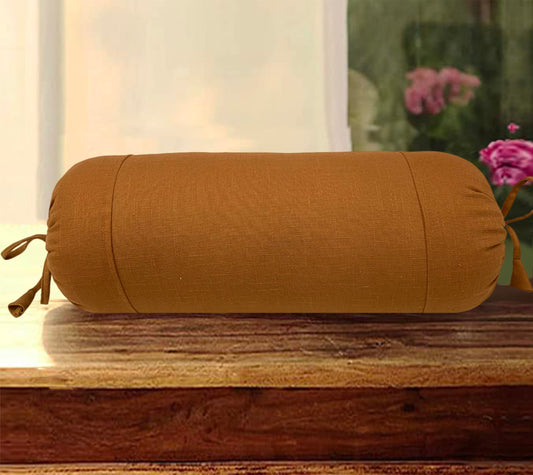 Medallion Yellow Cotton Bolster Cover