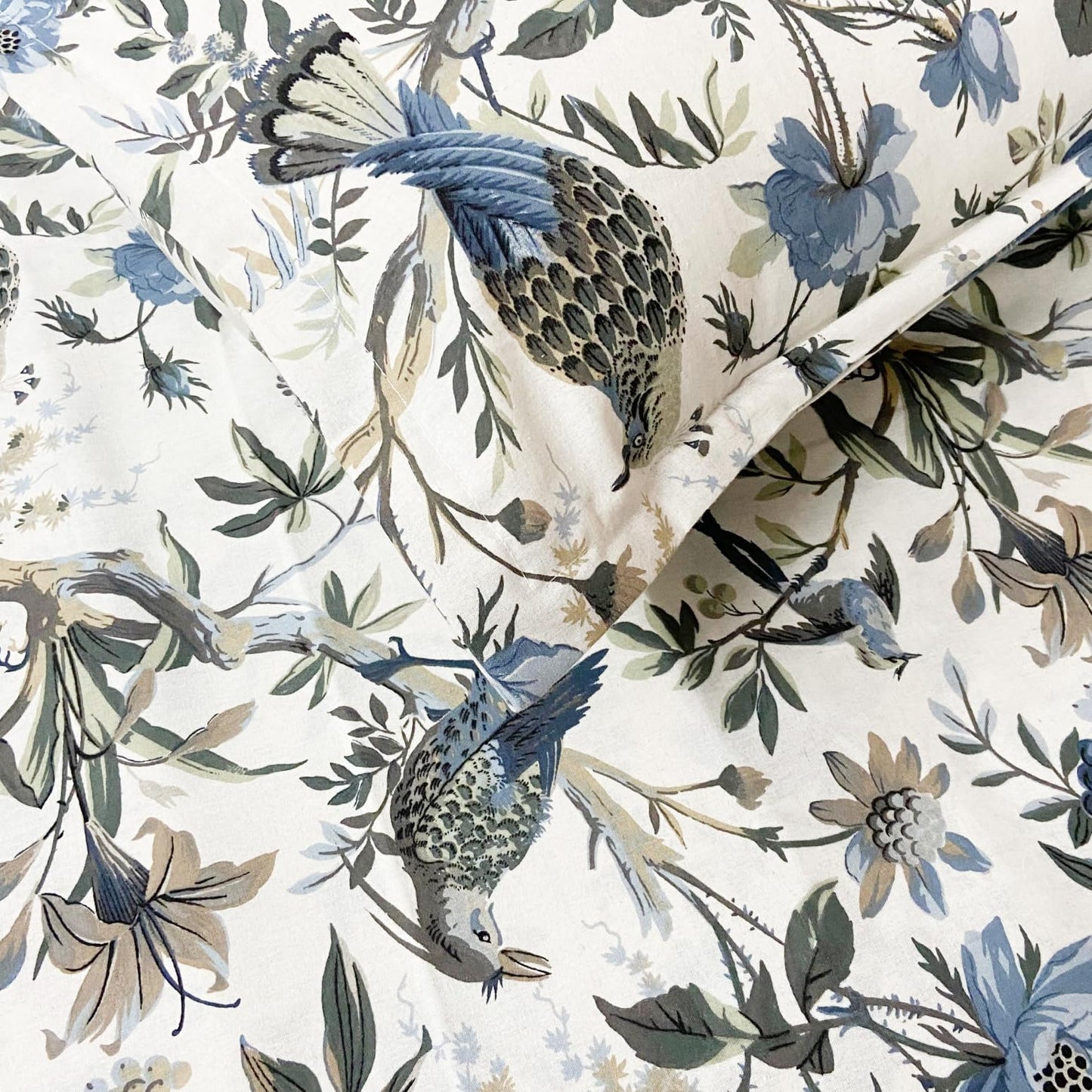 White Floral Cotton Bedsheet