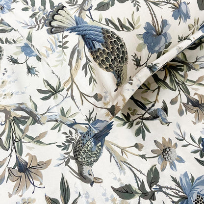 White Floral Cotton Bedsheet