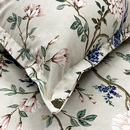 Cream & Peach Cotton Bedsheet