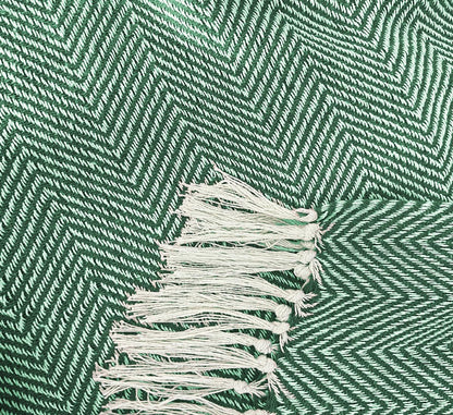Pure Cotton Green Sofa Throw - Pack of 3