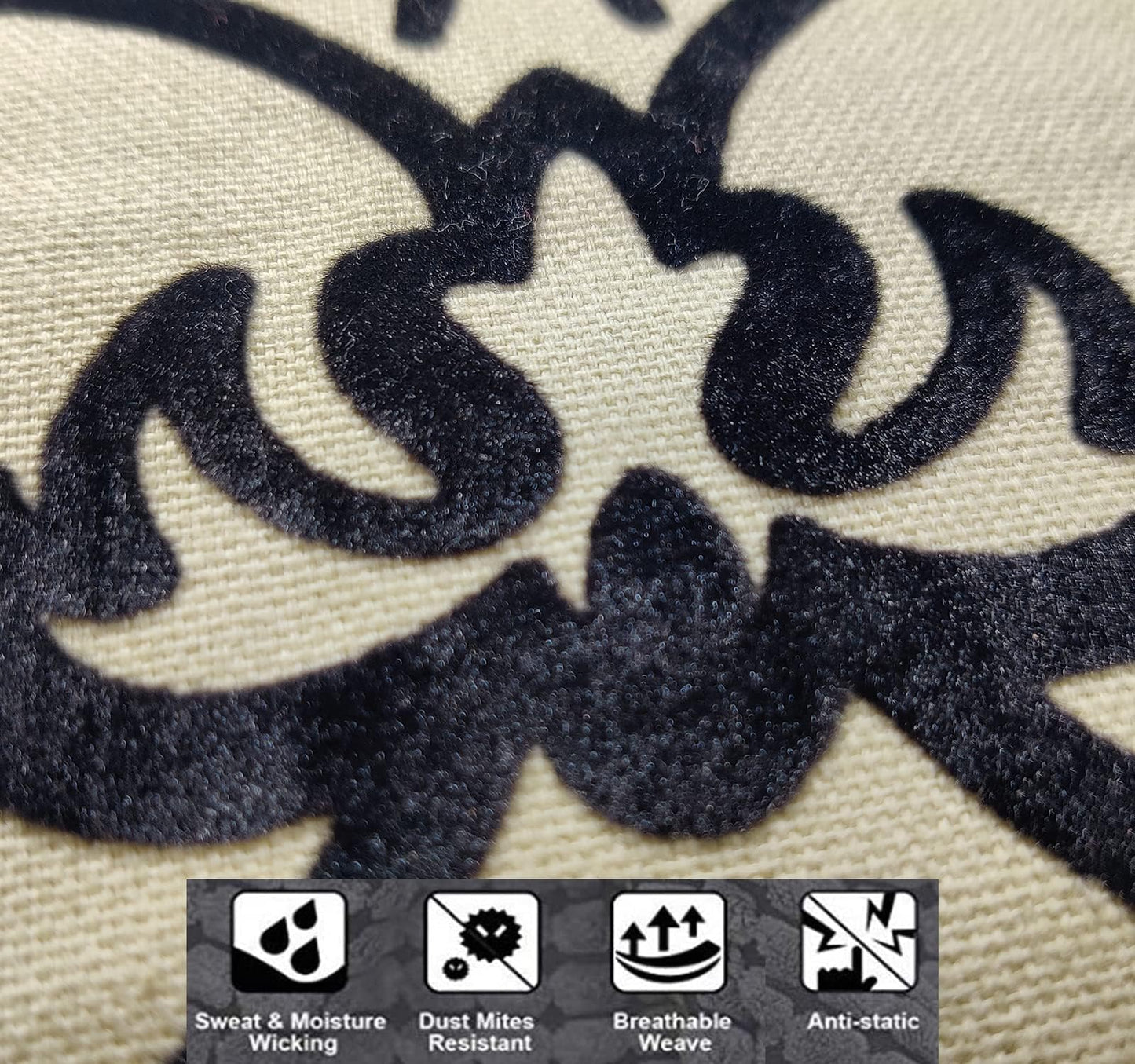 Black & Beige Cushion Cover 21"x27"