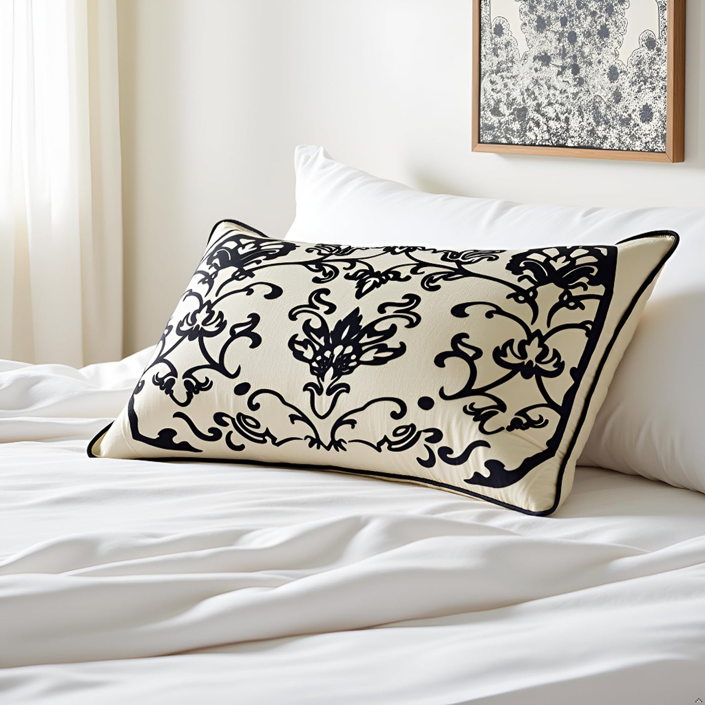 Black & Beige Cushion Cover 21"x27"