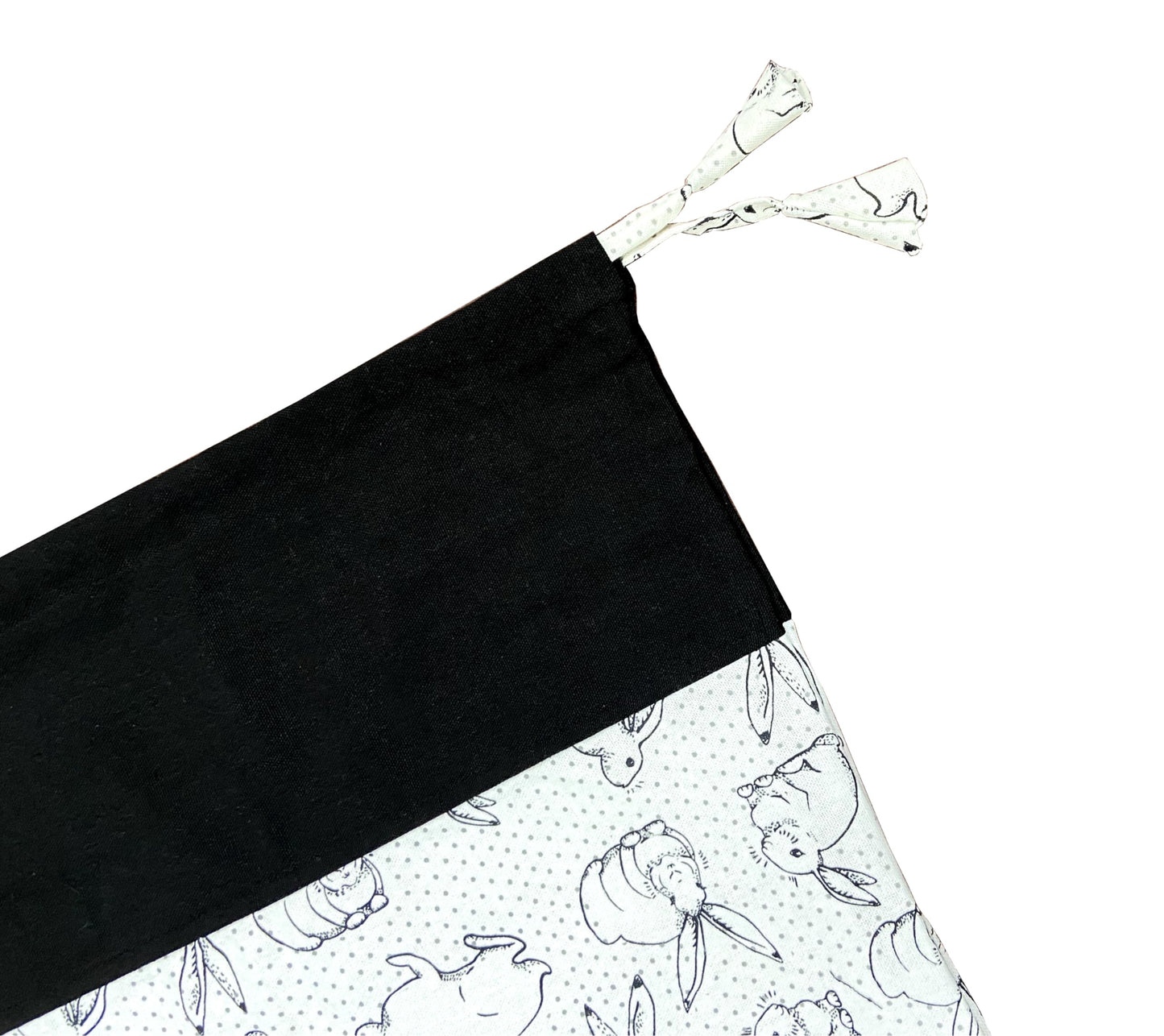 White & Black Cotton Bolster Cover