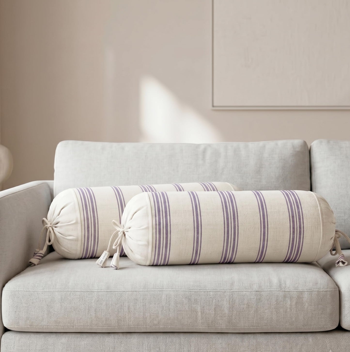 Beige & Grey Bolster Cover