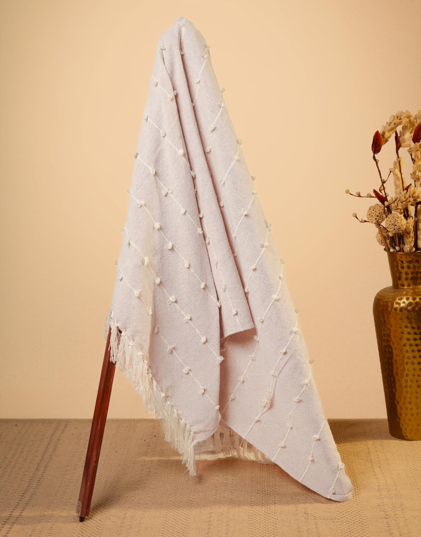 Hand-Knitted All Season Throw Blanket – Cotton Blend | Summer Pink | 80x52 Inches