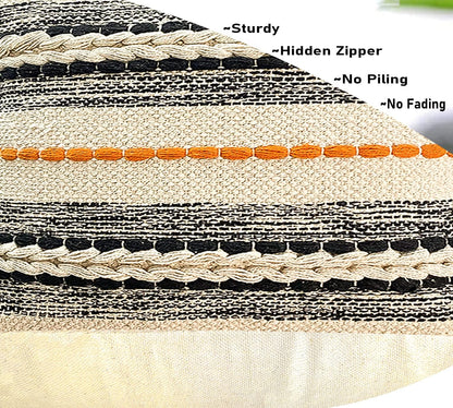 Pure Cotton Beige Sofa Throw & Cushion Cover