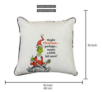 Printed White Cushion Cover 16"x16"
