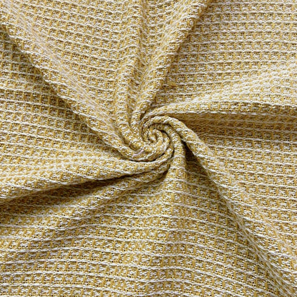 Hand-Knitted All Season Throw Blanket – Cotton Blend | Yellow & Beige | 80x52 Inches