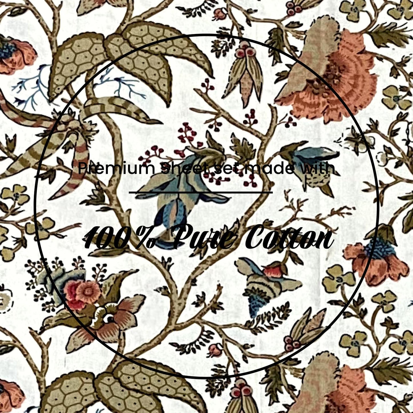 Flamingo Floral Cotton Bedsheet