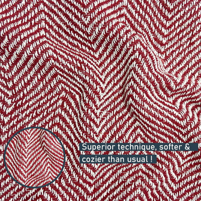 Pure Cotton Red Sofa Throw - Pack of 2