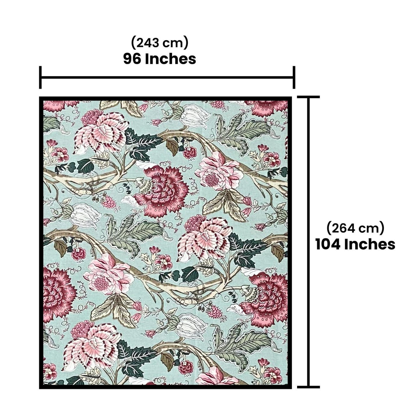 Beige & Blue Cotton Bedsheet