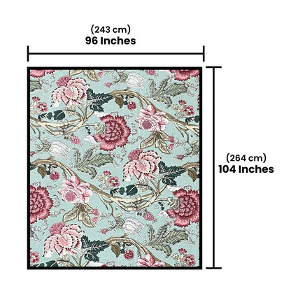 Beige & Blue Cotton Bedsheet