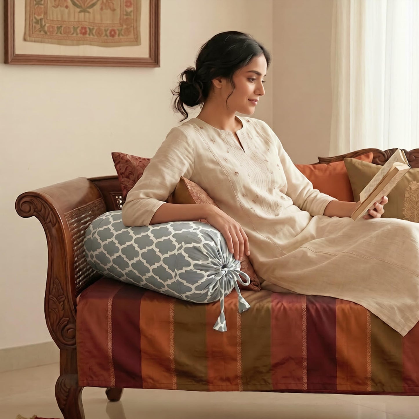 Smoke Grey Bolster Cover Set of 2