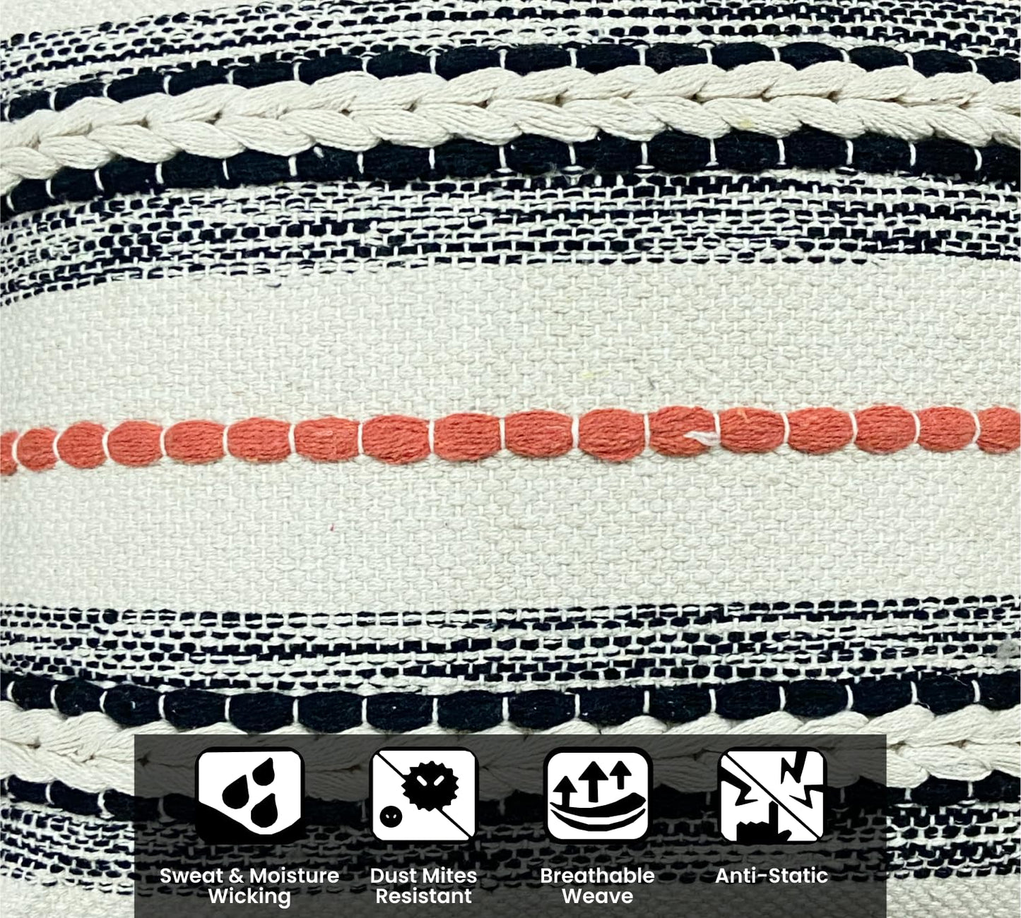 Pure Cotton Beige Multi Throw & 2 Cushion Covers