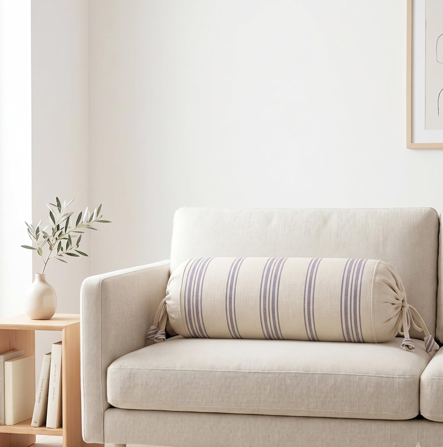 Beige & Grey Bolster Cover