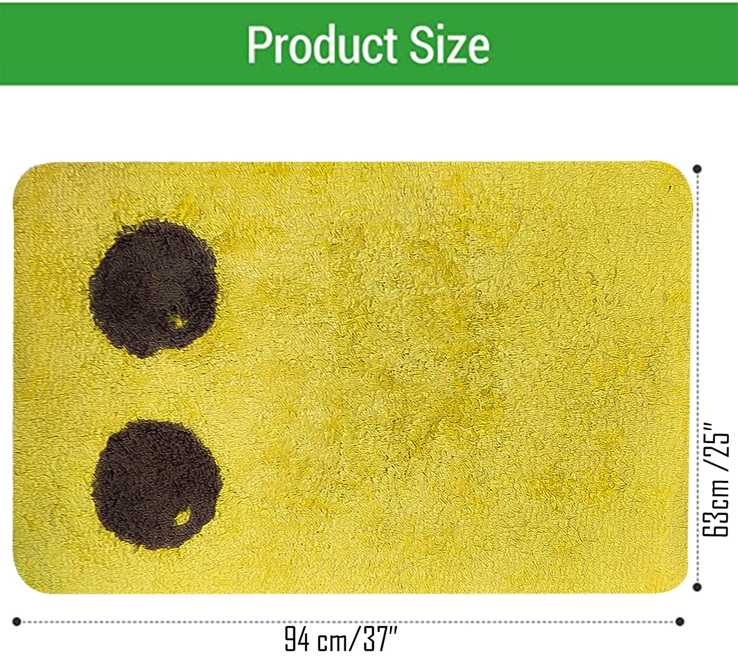 Yellow Cotton Tufted Printed Rug